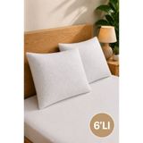 Elovias 6'Lı Su Geçirmez Yastık Alezi 50x70 cm | Fermuarlı Yastık Koruyucu Kılıfı | Micro Kumaş | Terletmez | Beyaz