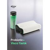 Elow Probiotic+ Çift Taraflı Boyun Destekli Ortopedik Visco Yastık, 55 x 36 x 13/11 - 55 x 36 cm - Beyaz