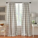 Elrene Home Fashions Brighton Pencere Camı Ekose Karartma Pencere Perdesi, Oturma Odası ve Yatak Odası Örtüsü, Çubuk Cep Sekmeleri ile, 132 cm x 213 cm, Siyah, 1 Panel