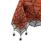 Elrene Home Fashions Emekleyen Örümcek Cadılar Bayramı Dantel Astarlı Masa Örtüsü, 152,4 cm x 213,3 cm, Dikdörtgen, Turuncu ve Siyah