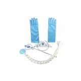 Elsa Asa Taç Saç Eldiven Aksesuar Seti - Elsa Frozen Aksesuar Set