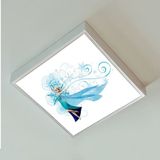 Elsa Frozen Çocuk Odası Led Avıze-60cmx60cm Büyük Kare-1.5kg Hafif- 54w Güçlü Işık-Sıva Üstü Montaj - Beyaz