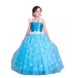 Elsa Frozen Resimsiz Gelinlik Abiye Tarlatanli Kostum