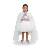 Elsa Pelerin,Elsa Baskılı Pullu Crop ve Tütü Etek 3 Lü Set (Gümüş-Beyaz, 7 yaş)