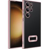 Elsah Samsung Samsung Galaxy S23 Ultra Uyumlu Kılıf Clearcam Kamera Koruma Teknolojisi - Rose Gold