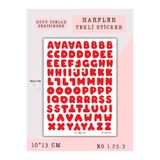 Else Craft Harf Temalı Sticker Koyu Tonlar Kırmızı 1.25.3 - Ajanda Planlayıcı Bullet Journal İçin Uygundur