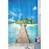 Else Halı Else Mavi Deniz Köprü Desenli Dekoratif Modern 3d Tül Fon Perde