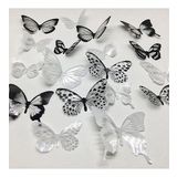 ELSE NİPPON 18 Adet 3D Duvar Sticker Çift Kanatlı Kelebek PVC Wall Stıcker Butterfly