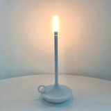 Elsegeod LED Mum Işığında Akşam Yemeği Atmosfer Lambası, 2800 mAh Akülü Akülü Başucu Lambası 3 Kademeli Parlaklık Ayarlanabilir Dokunmatik Masa Lambası Bar/Kahve/Restoran/Kamp için, Beyaz