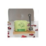 ELSELİFE Eco Life Hayat Ağacı Desenli Mıknatıslı Bambu Stantlı Kaşıklı Kahve Kupası Fincan Seti 200 ml. Beyaz