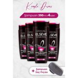 Elseve 4x390 ml Komple Direnç Dökülme Karşıtı Şampuan+ Şampuan Fırçası