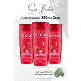 Elseve Color Vive 3x360 ml Renk Koruyucu Şampuan + Lionesse Koyu Pembe Yüz Temizleme Fırçası