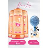 Elseve Dream Long 360 ml x 3 Parça Onarıcı Bakım Kremi ve Tarko Mavi Saç Fırçası Seti