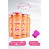 Elseve Dream Long 4x360 ml Onarıcı Şampuan + Lionesse Mor Yüz Temizleme Fırçası
