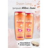 Elseve Dream Long Onarıcı 2x450 ml Şampuan + Vücut Bakım At Kılı Fırçası