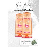 Elseve Dream Long Onarıcı Bakım Kremi 360 Ml X 2 Adet Ve Masaj Şampuan Fırçası Yeşil - 1