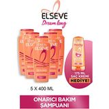 ELSEVE Dream Long Onarıcı Bakım Şampuan Seti 5'li 400 ml + 175 ml Saç Kremi Unisex Kullanıcılar İçin