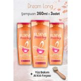 Elseve Dream Long Onarıcı Şampuan 360 Ml X 3 Adet Ve Yüz Bakım At Kılı Fırçası - 1