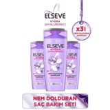 ELSEVE Loreal Hydra (HYALURONİK ASİT) Nem Dolduran Şampuan 360 ml X 3 Adet