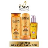 Elseve Mucizevi Yağ Bakım 360 ml Şampuan + 360 ml Saç Kremi + Yıpranmış Saçlar Saç Bakım Yağı