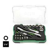 Elta 1/4" Altı Köşe Cırcırlı Lokma Anahtar ve Bits Set 23 Parça