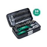 Elta 1/4" Altıköşe Cırcırlı Lokma Anahtar Ve Bits Uç Seti 38 Parça