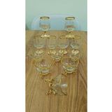 Elta Collection 12 Parça Gold Kahve Yanı 6 lı Su Bardağı ve 6 lı Lokumluk - Şekerlik