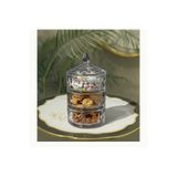 Elta Collection 3 Katlı Kristal Cam Şekerlik – Lokumluk, Kurabiyelik, Çerezlik, Sunumluk