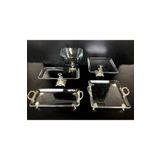 Elta Collection 5 Parça Gümüş Döküm Ayaklı Sunumluk Set | Pasta – Kurabiye – Tatlı – Servis Tabağı