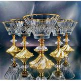 Elta Collection 6 Adet Metal Ayaklı Gold Detaylı Magnolia-Kase-Dondurmalık-Şekerlik-Sunumluk - Tek Ebat