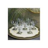 Elta Collection 6 Adet Metal Ayaklı Gümüş Detaylı Vira Magnolia-kase-dondurmalık-şekerlik