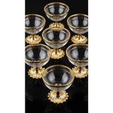 Elta Collection 6 Lı Gold Ayaklı Cam Lokumluk Şekerlik Çikolatalık Kahve Yanı Sunumluk Dekoratif Kase