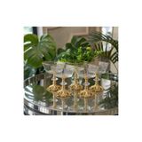 Elta Collection 6 lı Premium Patentli Gold Ayaklı Cam Sunumluk | Pasta, Kahvaltılık ve İkram Sunum Tabak / Kase