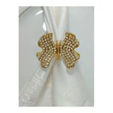 Elta Collection 6'Lı Taşlı Kelebek Figürlü Gold Kaplama Halka Peçete Yüzüğü