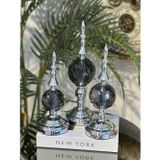 Elta Collection Büyük Boy Gümüş 3 Lü Dekoratif Alem Renkli Dekorlu Kristal Top Küre & Obje Aksesuar