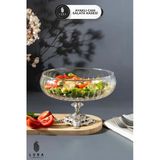 Elta Collection El Yapımı Ayaklı Gümüş Cam Salata Kasesi – Büyük Boy 22 Cm , Şık Sunum Ve Dekoratif Tasarım