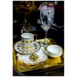 Elta Collection Elit Home Özel Tasarım Porselen Gold Detaylı Sunumluk&Hediyelik Kahve Yanı Lokumluk&Şekerlik