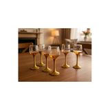 Elta Collection Gold Ayaklı Cam Su ve Meşrubat Kadehi 6’lı Set – Lüks Sofra Takımı, Şık Servis Bardağı