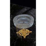 Elta Collection Lüks Kristal Cam Küllük Gold Ayaklı Dekoratif Küllük | Şık Salon & Ofis Aksesuarı