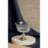 Elta Collection Metal Ayaklı Gümüş Detaylı Büyük Boy Kase- Sunum - Servis - Salata Kasesi - Tek Ebat