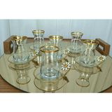 Elta Collection Özel Seri Yaldızlı 6'lı Çay Seti , Çay Takımı , Hediyelik , Çeyizlik - 499 Adet - Papatya