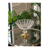 Elta Collection Premium Patentli Gold Ayaklı Cam Sunumluk | Pasta, Kahvaltılık ve İkram Sunum Tabak / Kase