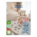 Eltanin %100 Pamuk Penye Raporlu Çok Amaçlı Çift Taraflı Bebek Battaniyesi - 90x90cm, Doğal Soft Özel Doku