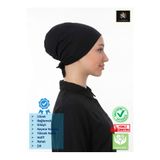 Eltanin Likralı Bağlamalı Dikişli Siyah Penye Bone (Koton & Lycra Kumaş, Kayma Yapmaz, Tesettür Giyim, Hafif, Rahat, Şık)