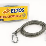 Eltos Çelik Çekme Halatı, 3,5 Metre, 6‑8 mm Kalınlık, İzoleli, Dayanıklı Araç Kurtarma Halatı, Oto Yük Çekme Halatı, Güvenli ve Uzun Ömürlü Kullanım