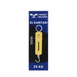 Eltos El Kantarı, 25 Kg Kapasiteli, Metal Gövdeli, Sarı Levhalı, Taşınabilir, Et Taşıma, Balık Avı İçin, Hassas Tartı, Askı Kancalı, Pocket Balance, EK521