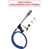 Eltos Pürmüz Küçük Tüp ve Aygaz Uyumlu Alev Ayarlı Portatif Şaloma Kaynak ve Lehim Aleti