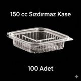 Eltron Sızdırmaz, Düz Kapaklı, Şeffaf Plastik Kap – 150 cc Kapasiteli, 100 Adet, Gıda Saklama ve Sos ve Tadımlık Servis Kabı - 150 ml