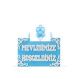 Elvan İstanbul Mevlidimize Hoşgeldiniz strafor kapı süsü Mavi Balon 6adet