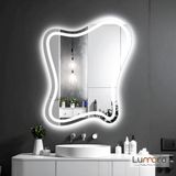 Elvenor Led'li Lazer Kumlamalı Lavabo & Banyo Aynası (Dokunmatik Sensörlü) beyaz ledli 100 x 82